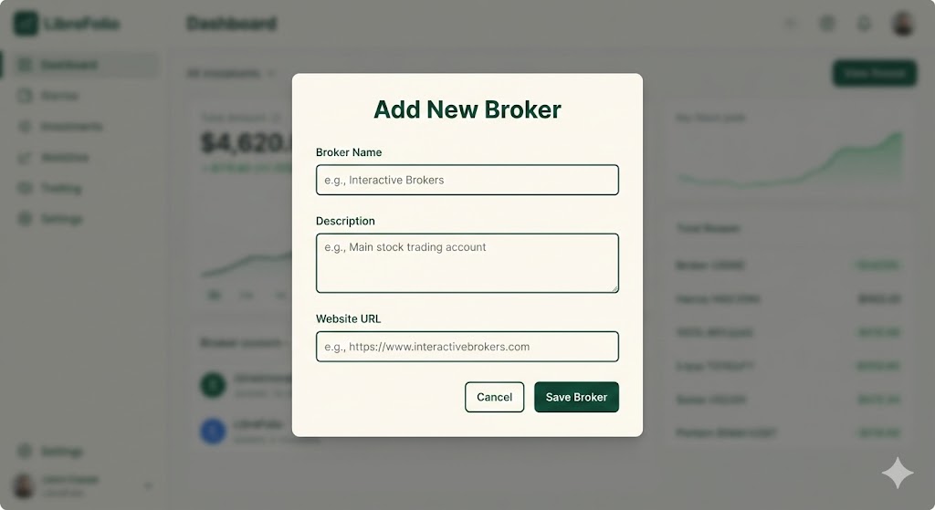 Add/Edit Broker Modal